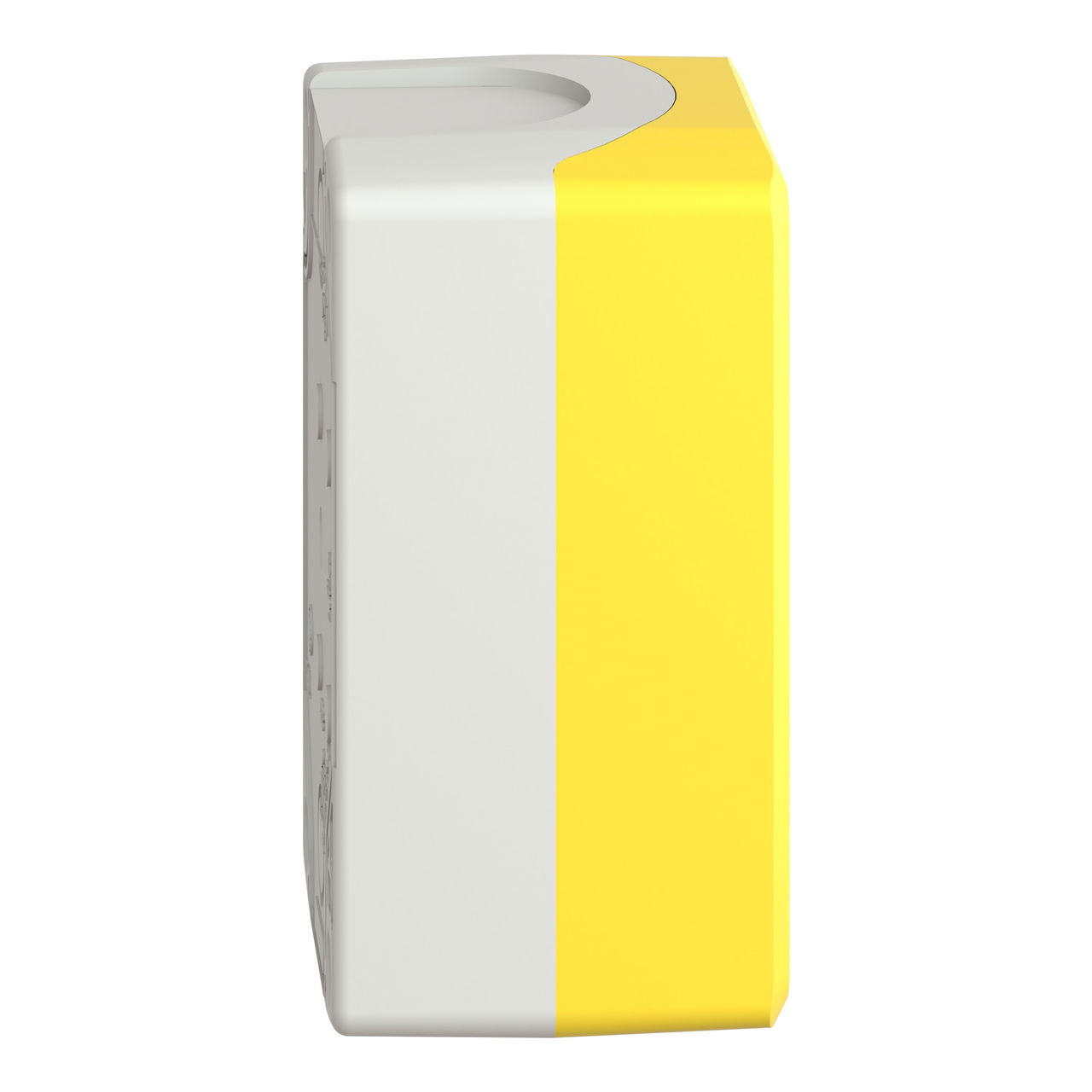 Yellow empty enclosure lid with light grey base - 2 cut-outs – Image 6 of 10
