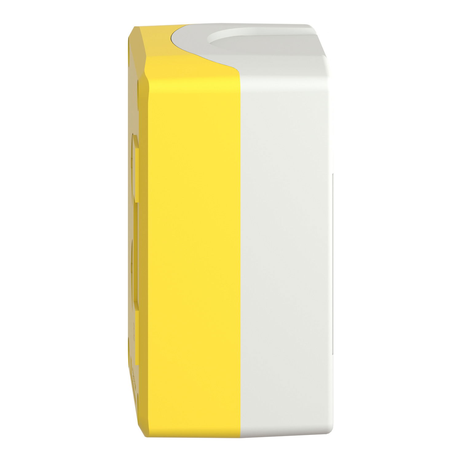 Yellow empty enclosure lid with light grey base - 2 cut-outs – Image 7 of 10