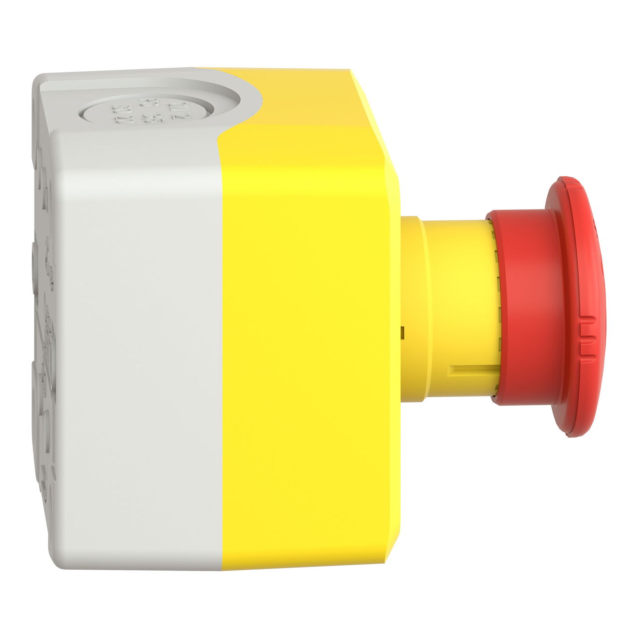 Harmony, Control station, plastic, yellow, 1 red mushroom head push button Ø40, emergency stop turn to release, 1 NC, legend holder EMERGENCY STOP – Image 6 of 10