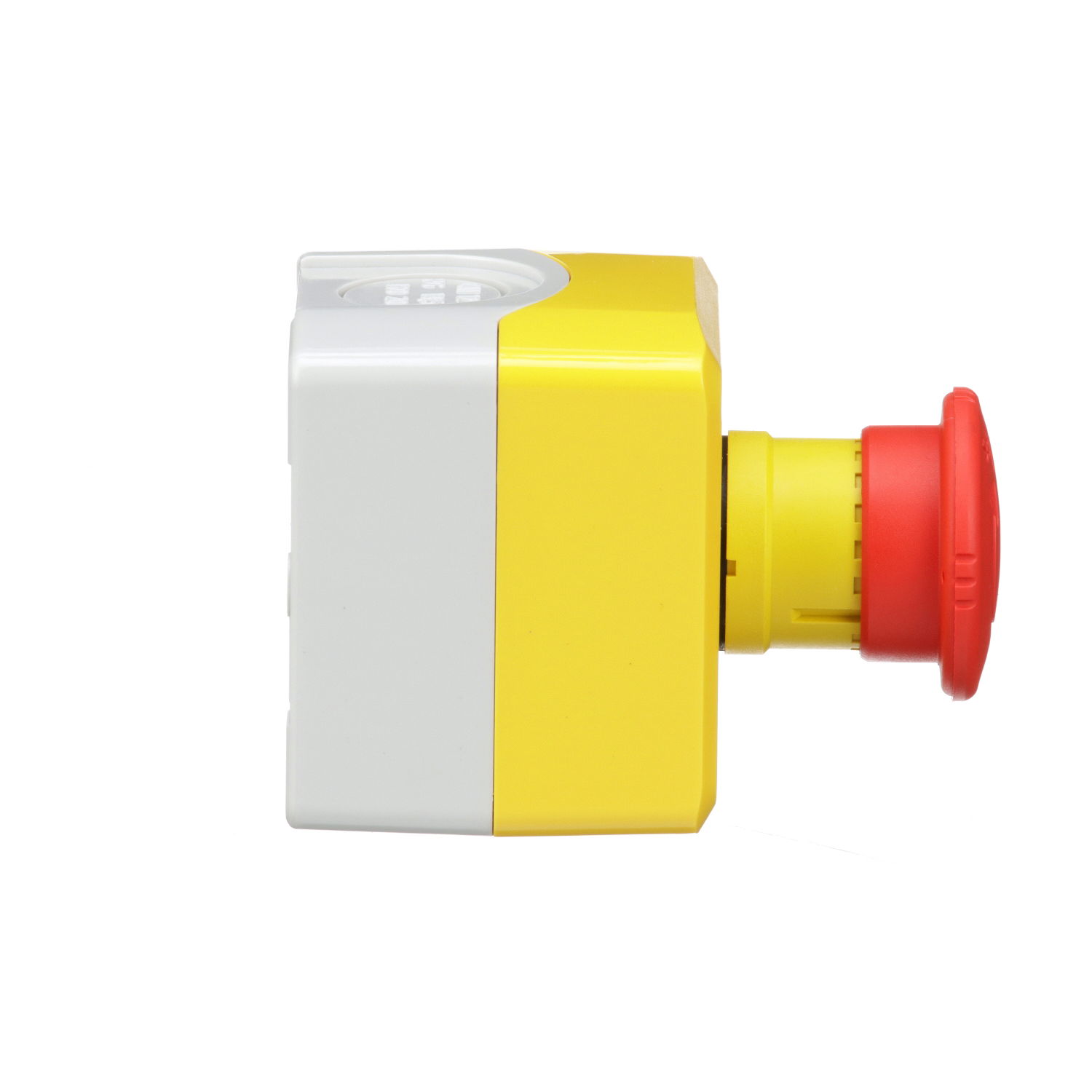 Harmony XALD, XALK, Control station, plastic, yellow lid, 1 red mushroom push button Ø40, turn to release, 1 NC – Image 4 of 8