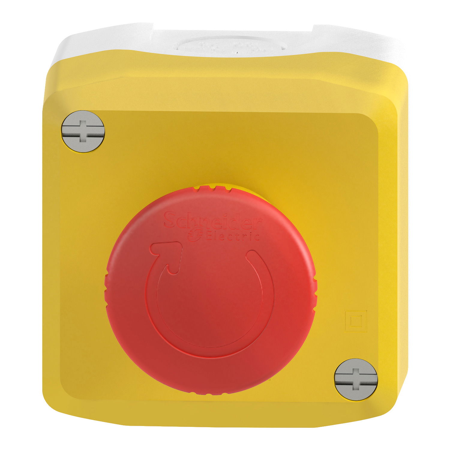 Control station, plastic, yellow lid, 1 red mushroom push button Ø40, turn to release, 2 NC – Image 4 of 10