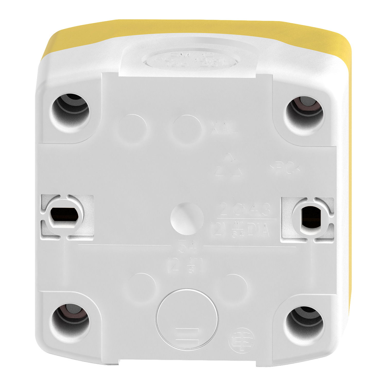 Control station, plastic, yellow lid, 1 red mushroom push button Ø40, turn to release, 2 NC – Image 2 of 10