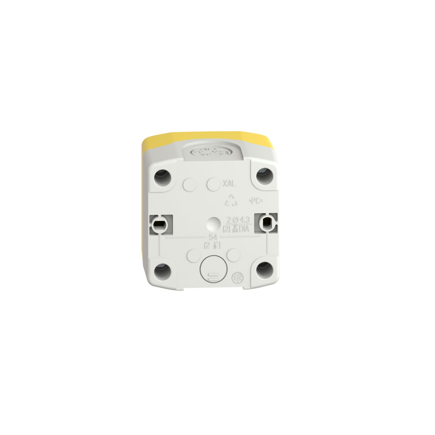Control station, plastic, yellow lid, 1 red mushroom push button Ø40, key release, 2 NC – Image 2 of 10