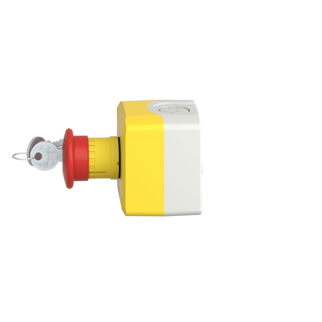 Control station, plastic, yellow lid, 1 red mushroom push button Ø40, key release, 2 NC – Image 7 of 10