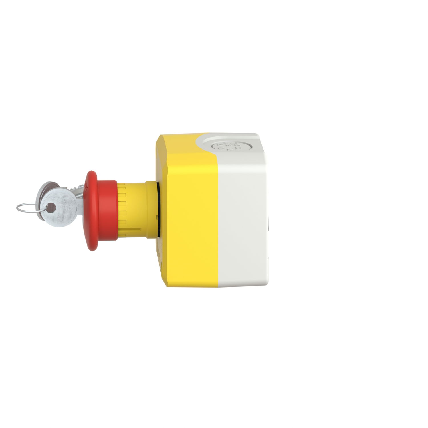 Control station, plastic, yellow lid, 1 red mushroom push button Ø40, key release, 2 NC – Image 7 of 10