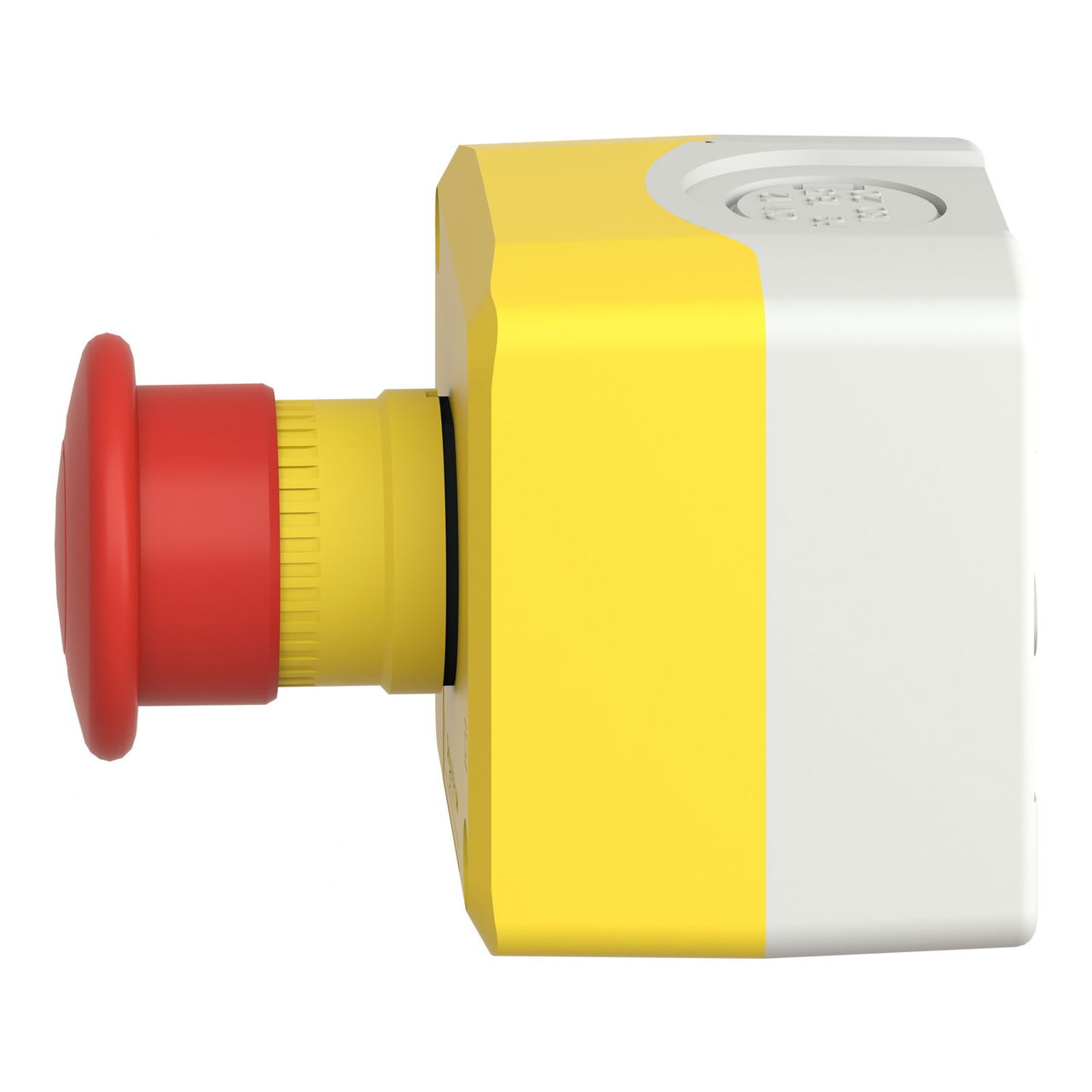 Harmony XALD, XALK, Control station, plastic, yellow, 1 red mushroom head push button Ø40, emergency stop push-pull 1 NC, unmarked – Image 7 of 10