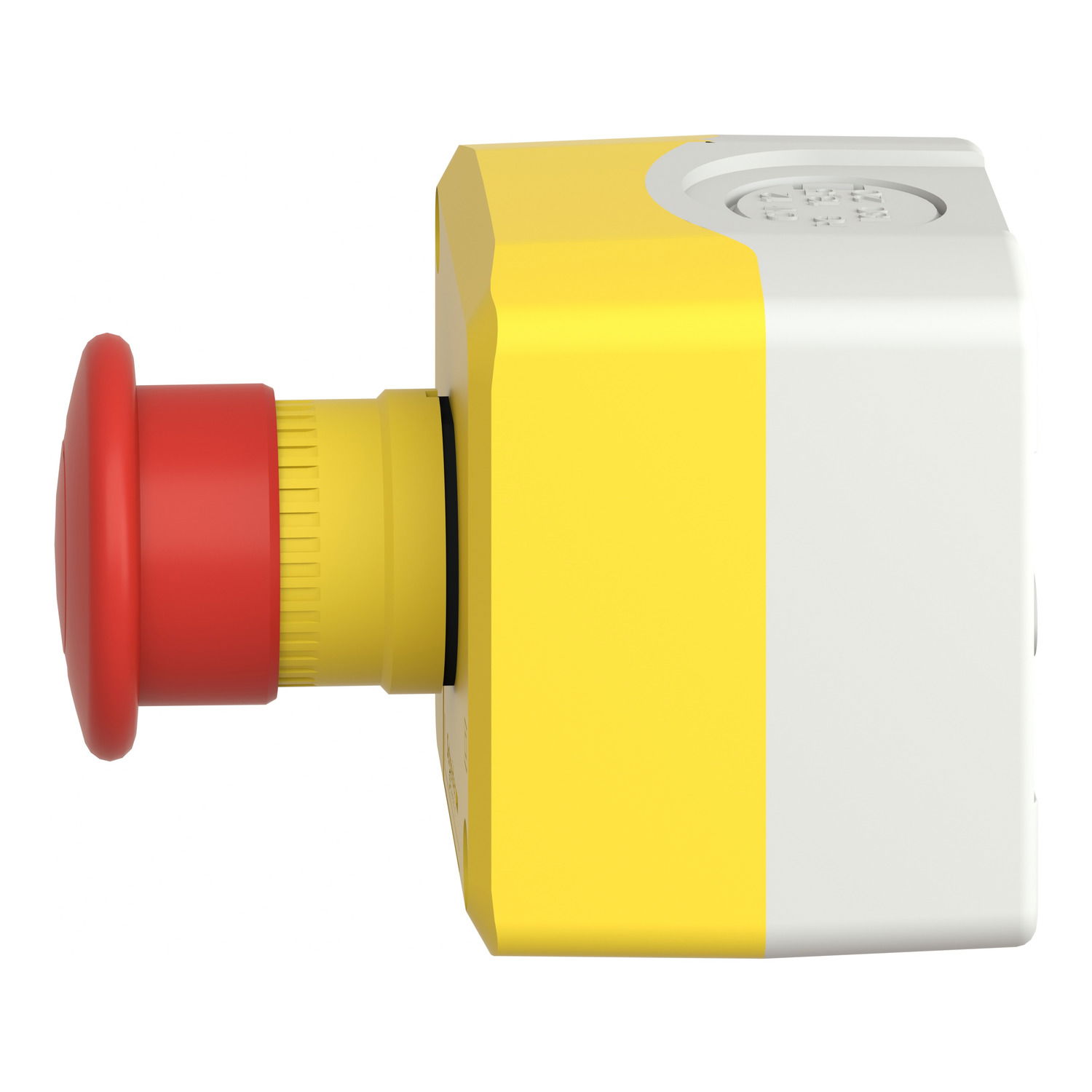 Harmony XALD, XALK, Control station, plastic, yellow, 1 red mushroom head push button Ø40, emergency stop push-pull 1 NC, unmarked – Image 7 of 10
