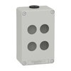 Harmony XAP, XB2 SL, Empty control station, zinc alloy, grey, M20, 4 cut-outs 22mm, 80 x 130 x 51,5, UL cULus