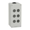 Harmony XAP, XB2 SL, Empty control station, zinc alloy, grey, M25, 6 cut-outs 22mm, 80 x 175 x 77