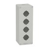 Harmony XAP, XB2 SL, Empty control station, zinc alloy, grey, M25, 4 cut-outs 30mm with notches, 80 x 220 x 77