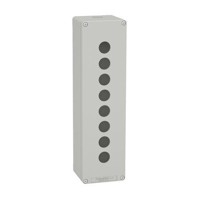 Harmony XAP, XB2 SL, Empty control station, aluminium, grey, M32, 8 cut-outs 22mm, 85 x 310 x 77