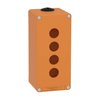 Harmony XAP, XB2 SL, Empty control station, zinc alloy, orange, M25, 4 cut-outs 22mm, 80 x 175 x 77