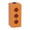 Harmony XAP, XB2 SL, Empty control station, zinc alloy, orange, M25, 3 cut-outs 30mm with notches, 80 x 175 x 77