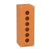 Harmony XAP, XB2 SL, Empty control station, zinc alloy, orange, M25, 6 cut-outs 22mm, 80 x 220 x 77
