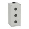 Harmony XAP, XB2 SL, Empty control station, zinc alloy, grey, M25, 3 cut-outs 22mm, 80 x 175 x 77