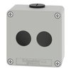 Harmony XAP, XB2 SL, Empty control station, zinc alloy, grey, M20, 2 cut-outs 22mm, 80 x 80 x 51,5, UL cULus