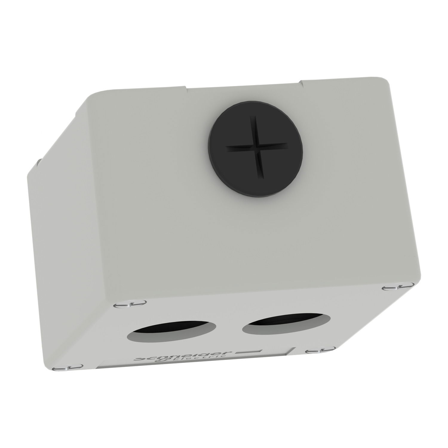 Harmony XAP, XB2 SL, Empty control station, zinc alloy, grey, M20, 2 cut-outs 22mm, 80 x 80 x 51,5, UL cULus – Image 5 of 9