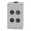Harmony XAP, XB2 SL, Empty control station, zinc alloy, grey, M20, 4 cut-outs 22mm, 80 x 130 x 51,5, UL cULus