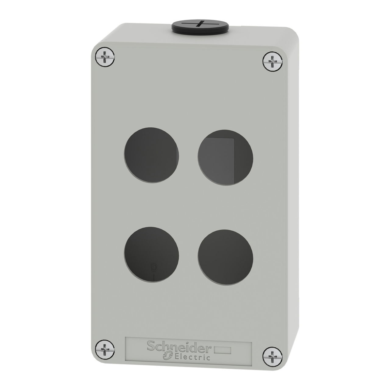 Harmony XAP, XB2 SL, Empty control station, zinc alloy, grey, M20, 4 cut-outs 22mm, 80 x 130 x 51,5, UL cULus – Image 4 of 9