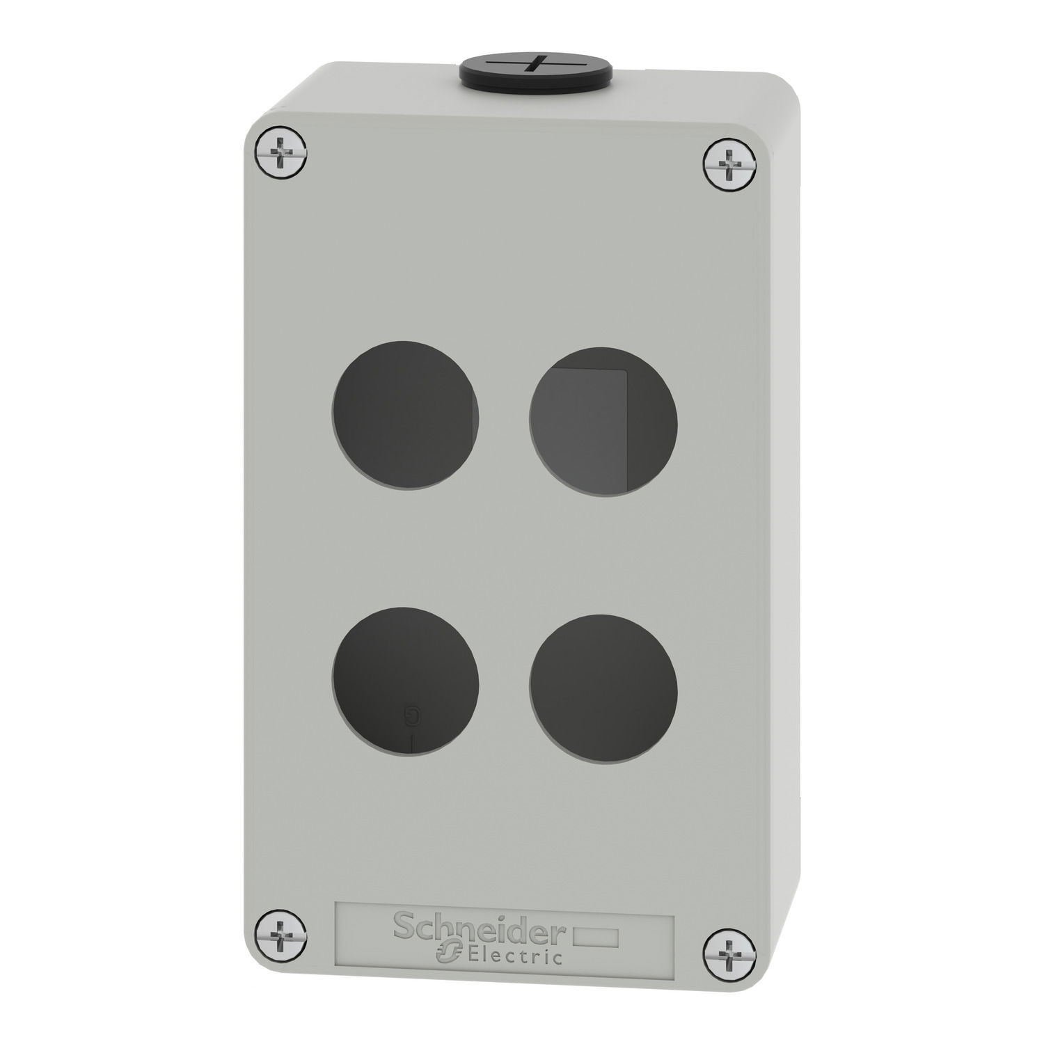 Harmony XAP, XB2 SL, Empty control station, zinc alloy, grey, M20, 4 cut-outs 22mm, 80 x 130 x 51,5, UL cULus – Image 4 of 9