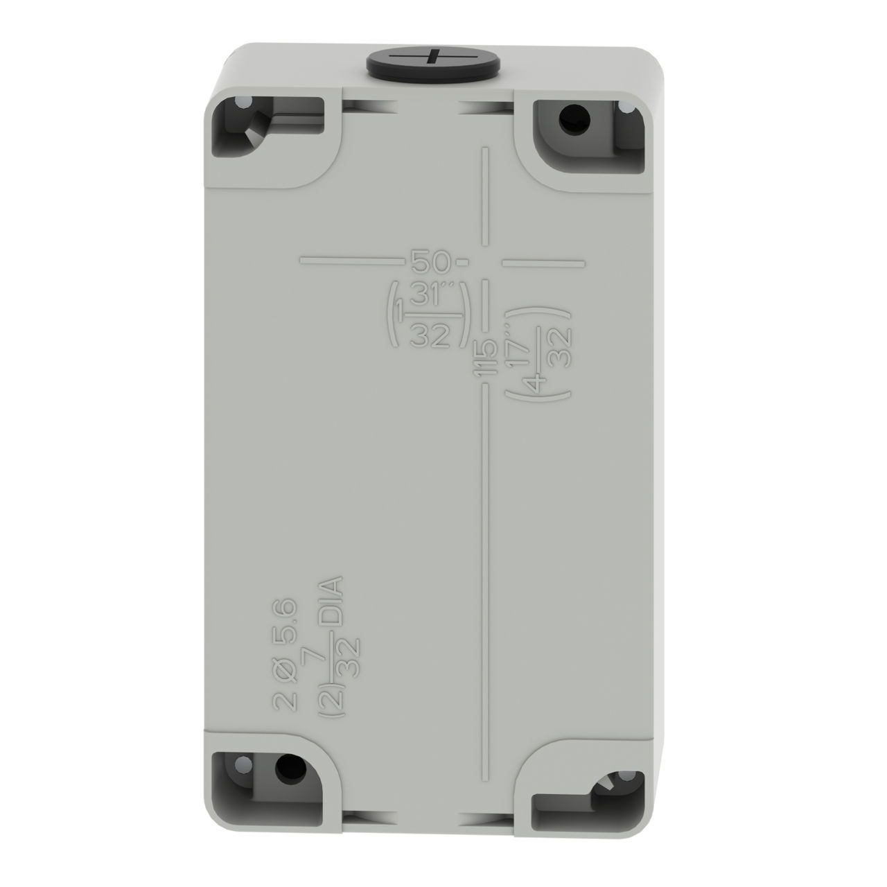 Harmony XAP, XB2 SL, Empty control station, zinc alloy, grey, M20, 4 cut-outs 22mm, 80 x 130 x 51,5, UL cULus – Image 2 of 9