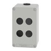 Harmony XAP, XB2 SL, Empty control station, zinc alloy, grey, M20, 4 cut-outs 22mm, 80 x 130 x 77, UL cULus