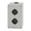 Harmony XAP, XB2 SL, Empty control station, zinc alloy, grey, M20, 2 cut-outs 30mm with notches, 80 x 130 x 77, UL cULus