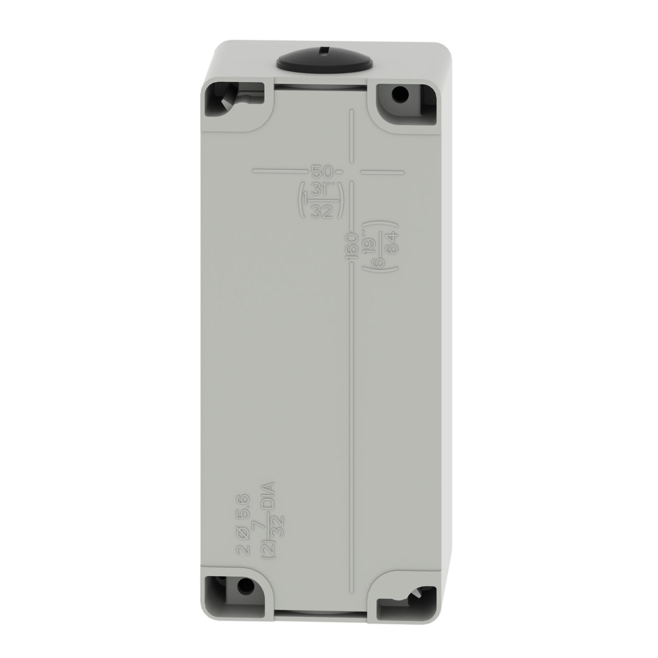 Harmony XAP, XB2 SL, Empty control station, zinc alloy, grey, M25, 3 cut-outs 22mm, 80 x 175 x 77 – Image 2 of 9