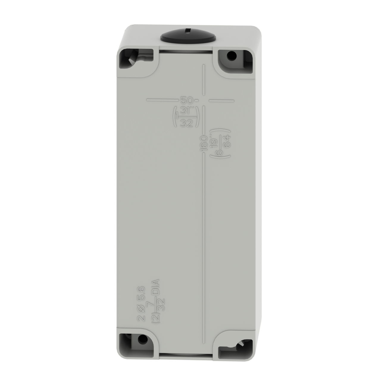 Harmony XAP, XB2 SL, Empty control station, zinc alloy, grey, M25, 4 cut-outs 22mm, 80 x 175 x 77 – Image 2 of 9