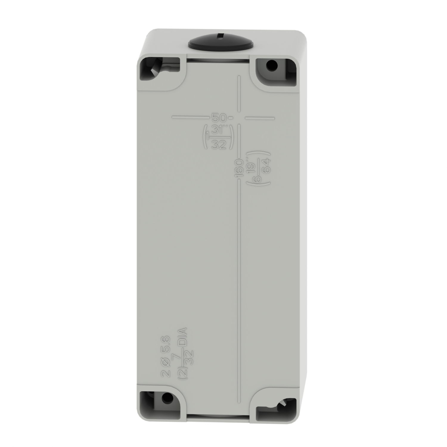 Harmony XAP, XB2 SL, Empty control station, zinc alloy, grey, M25, 4 cut-outs 22mm, 80 x 175 x 77 – Image 2 of 9
