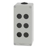 Harmony XAP, XB2 SL, Empty control station, zinc alloy, grey, M25, 6 cut-outs 22mm, 80 x 175 x 77