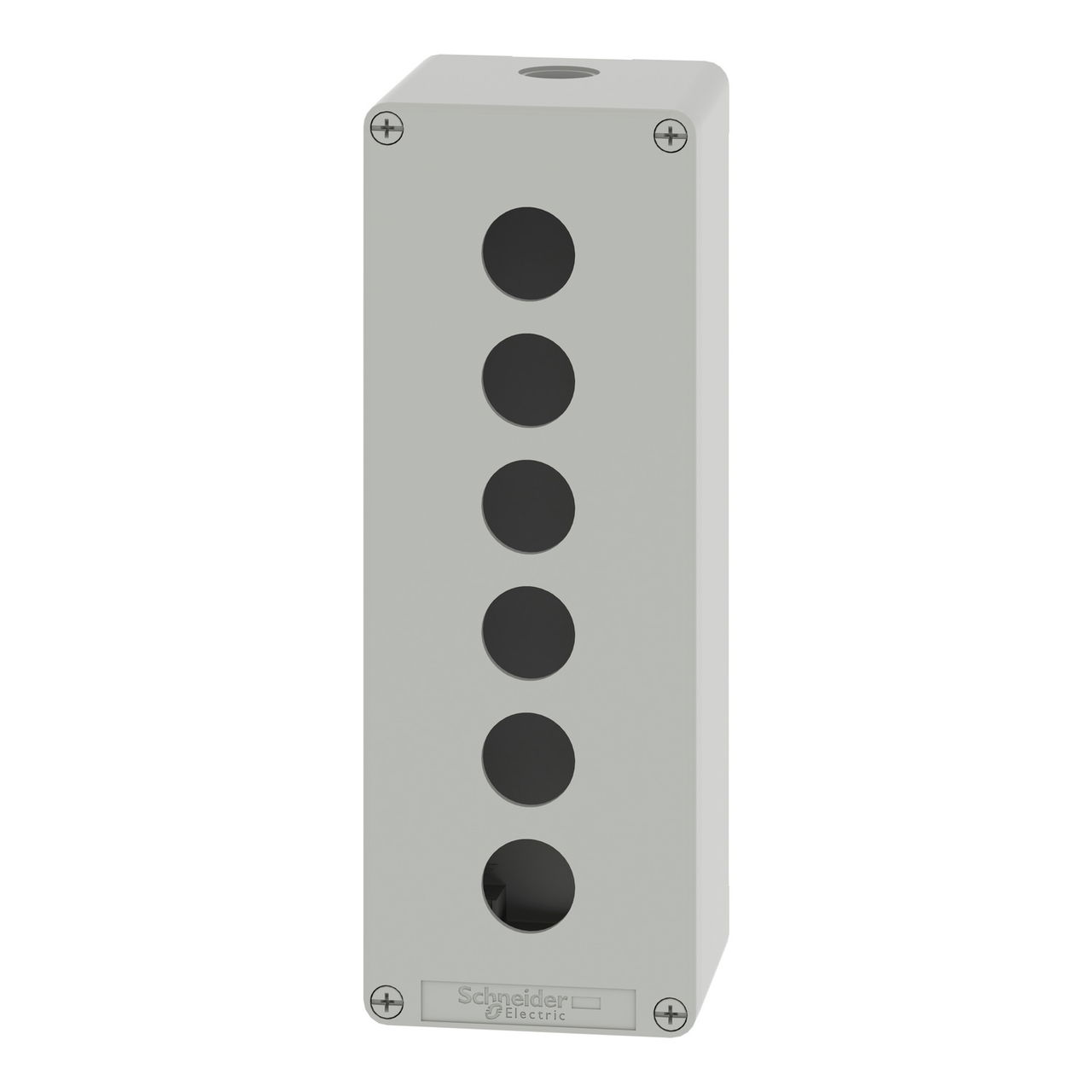 Harmony XAP, XB2 SL, Empty control station, zinc alloy, grey, M25, 6 cut-outs 22mm, 80 x 220 x 77 – Image 4 of 9