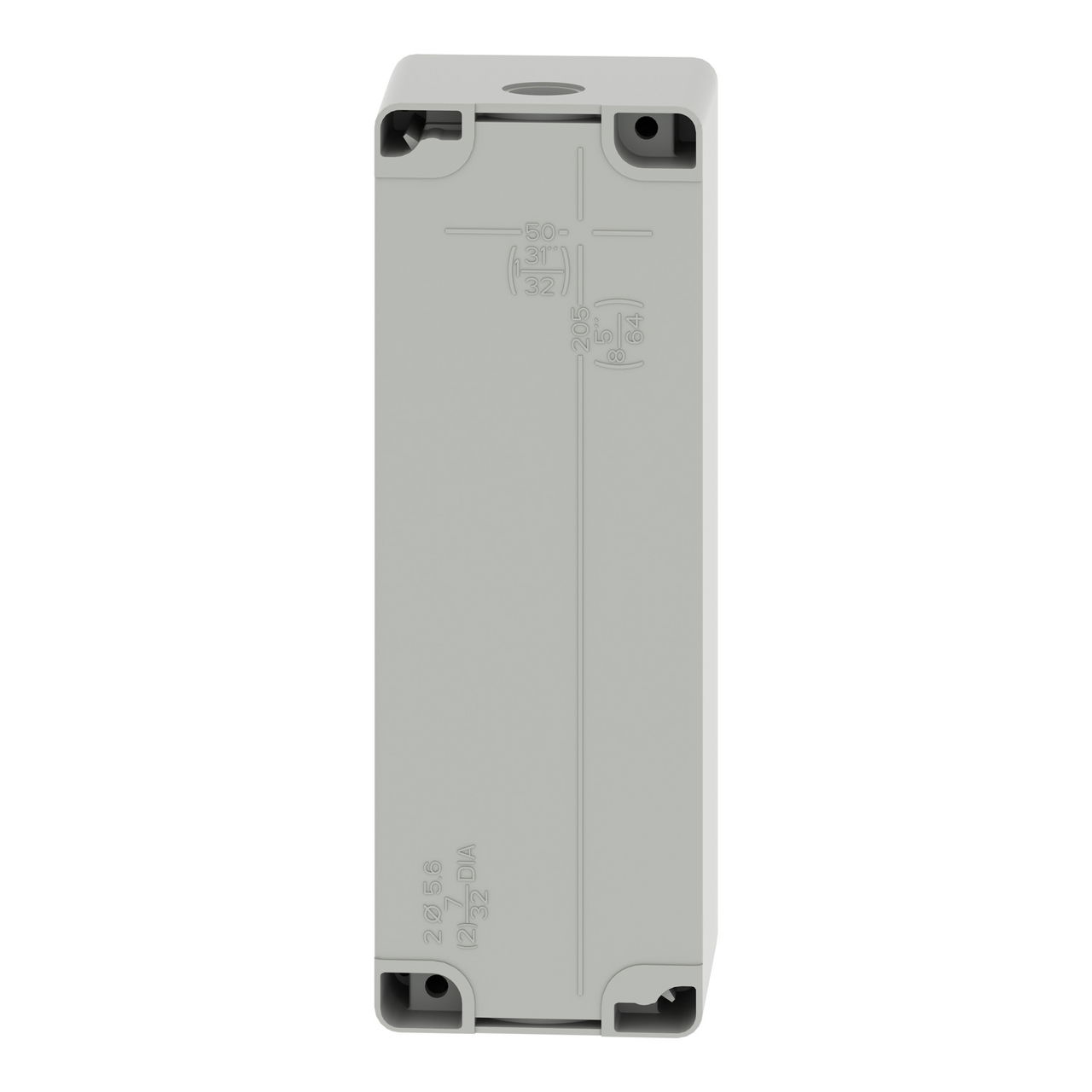 Harmony XAP, XB2 SL, Empty control station, zinc alloy, grey, M25, 6 cut-outs 22mm, 80 x 220 x 77 – Image 2 of 9