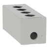Harmony XAP, XB2 SL, Empty control station, zinc alloy, grey, M25, 4 cut-outs 30mm with notches, 80 x 220 x 77