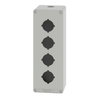 Harmony XAP, XB2 SL, Empty control station, zinc alloy, grey, M25, 4 cut-outs 30mm with notches, 80 x 220 x 77