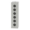 Harmony XAP, XB2 SL, Empty control station, aluminium, grey, M32, 6 cut-outs 30mm with notches, 80 x 310 x 77