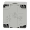 Empty enclosure, zinc alloy, grey RAL 7032, 1 cut-out, Ø22 mm, 80x80x51.5 mm