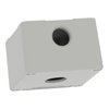 Empty enclosure, zinc alloy, grey RAL 7032, 1 cut-out, Ø22 mm, 80x80x51.5 mm