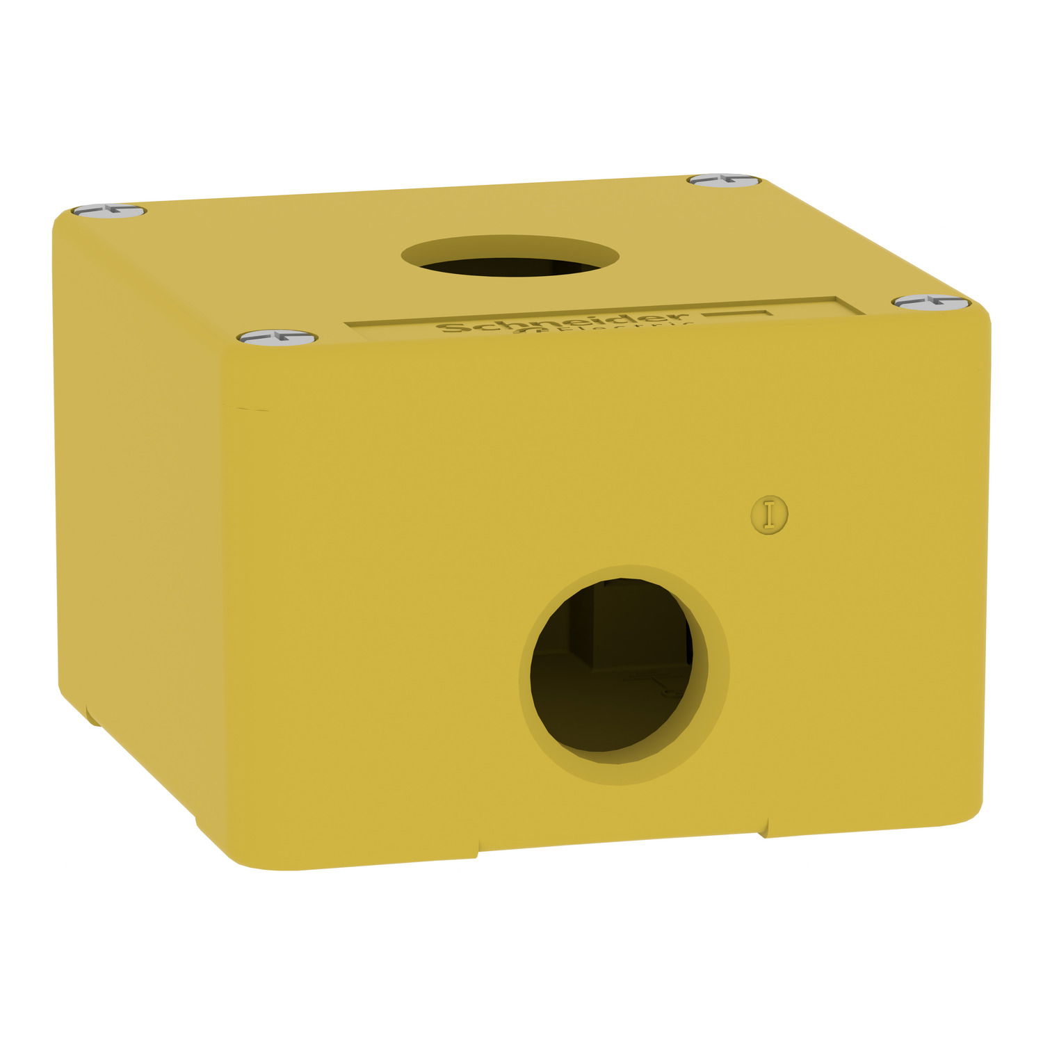 Harmony XAP, XB2 SL, Empty control station, zinc alloy, yellow, M20, 1 cut-out 22mm, 80 x 80 x 51,5, UL cULus – Image 3 of 9