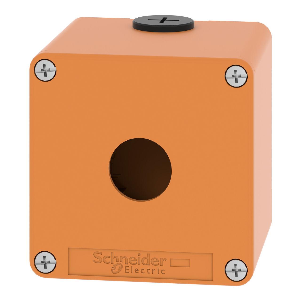 Harmony XAP, XB2 SL, Empty control station, zinc alloy, orange, M20, 1 cut-out 22mm, 80 x 80 x 77, UL cULus – Image 4 of 9