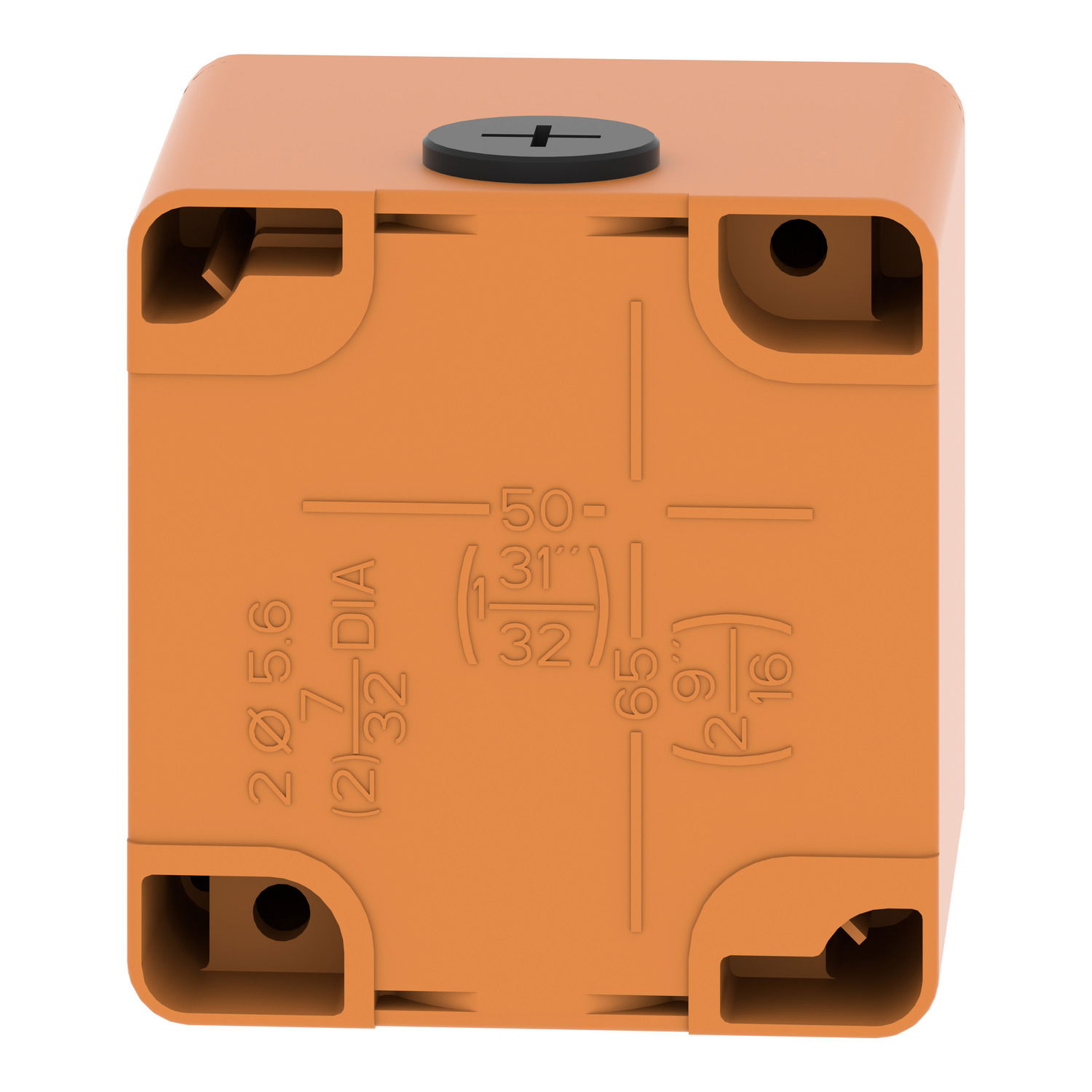 Harmony XAP, XB2 SL, Empty control station, zinc alloy, orange, M20, 1 cut-out 22mm, 80 x 80 x 77, UL cULus – Image 2 of 9