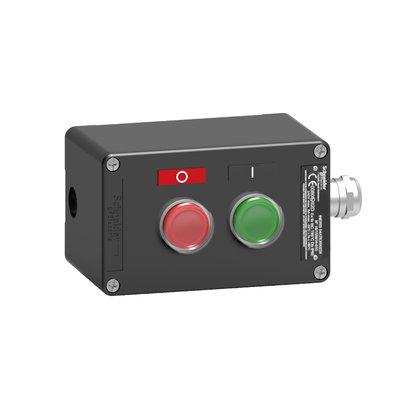 Control station, metal, start stop function, 2 flush push buttons, green, red, 1 NO + 1 NC, ATEX