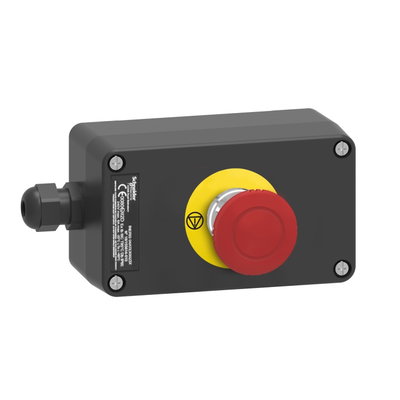 Control station, plastic, Emergency stop function, 1 mushroom head push button Ø 40, red, 1 NC + 1 NC, ATEX