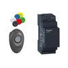 Kombipaket, Funkdrucktaster, Gehäuse, Empfänger, nicht programmierbar, Kunststoff, Ø22mm, 24V DC, 10 farbiges Kappenset