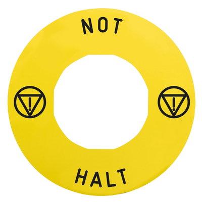 Marked legend, Harmony XB4, Harmony XB5, Ø 60 for emergency stop, NOT HALT/logo ISO13850
