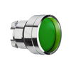 Green recessed pushbutton head Ø22 spring return unmarked