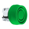 Green flush pushbutton head Ø22 spring return unmarked