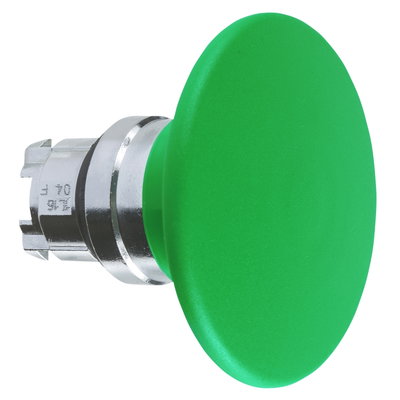 Green Ø60 mushroom pushbutton head Ø22 spring return