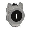 Harmony XB4, Push button flush mounted, metal, black, Ø30, spring return, marked DOWN ARROW, 1 NO