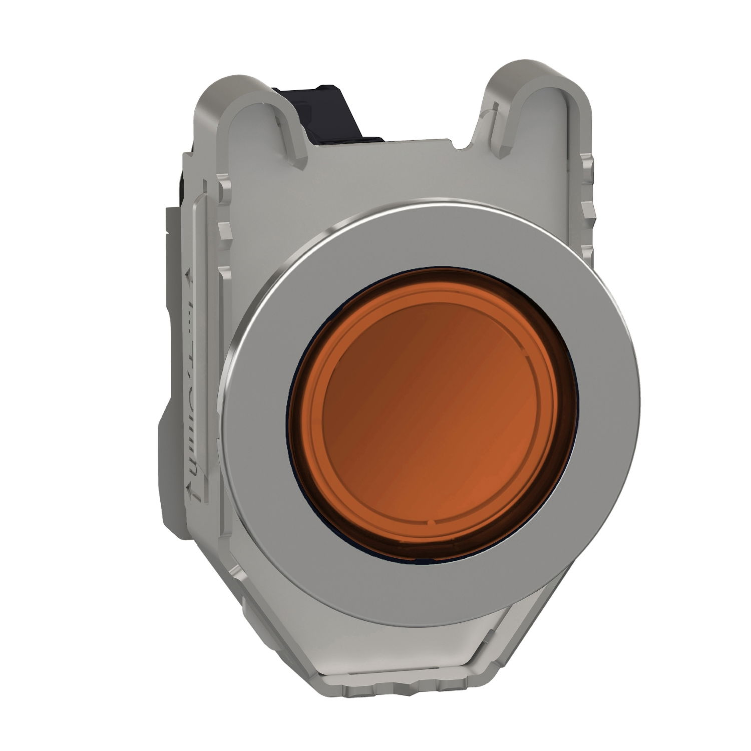Pilot light, Harmony XB4,metal, orange flush mounted, 30mm, universal LED, plain lens, 230...240V AC